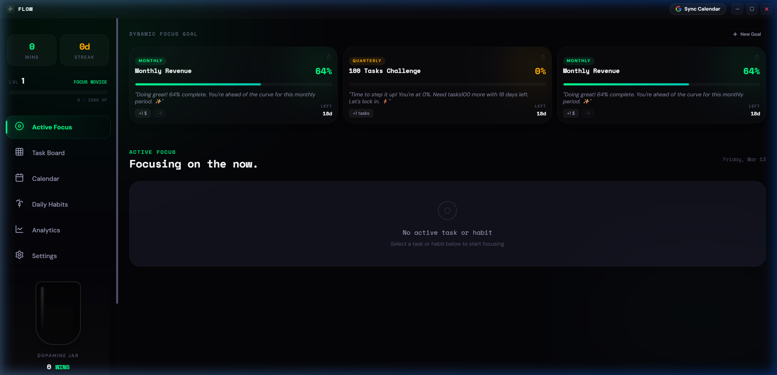 Productive Active Focus View